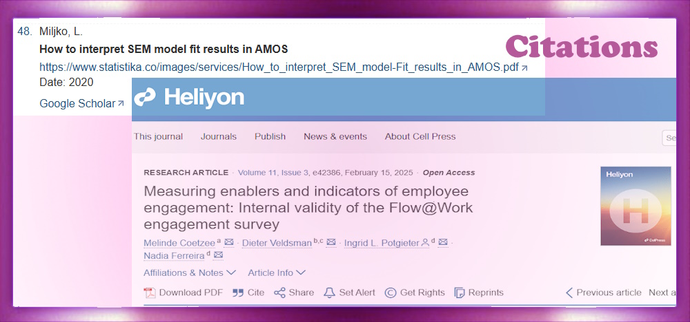 SEM model Fit results in IBM AMOS – IBM SPSS.  Article: Measuring enablers and indicators of employee engagement